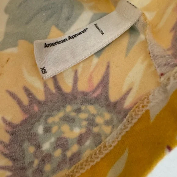 American Apparel Sunflower Print Crop Top - Picture 2 of 2